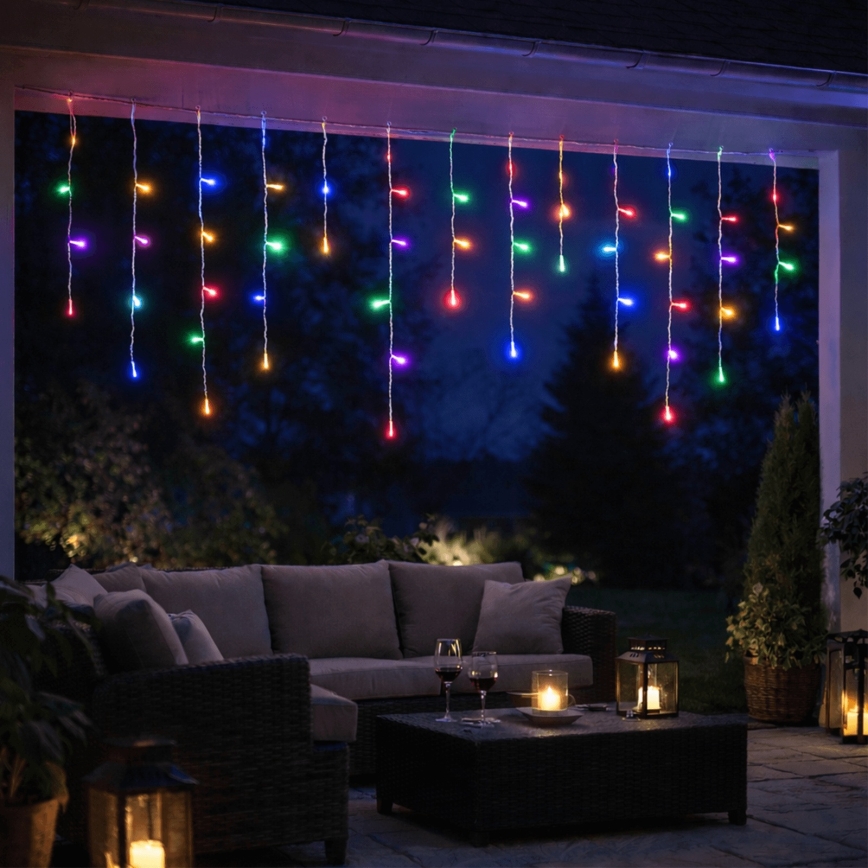Aigostar - Cadena navideña LED para exterior 300 LEDs/8 funciones 3xAA 18x0,6 m IP44 multicolor