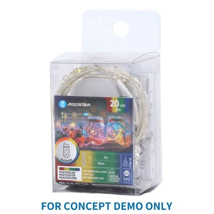 Aigostar - Cadena de luces LED para Navidad, 40 LEDs / 2x3V, 4 m, multicolor