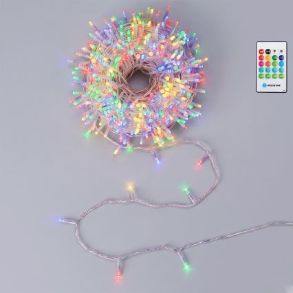 Aigostar - Guirnalda navideña LED regulable para exterior con sensor de movimiento 100xLED/3xAA 12m multicolor + mando a distancia