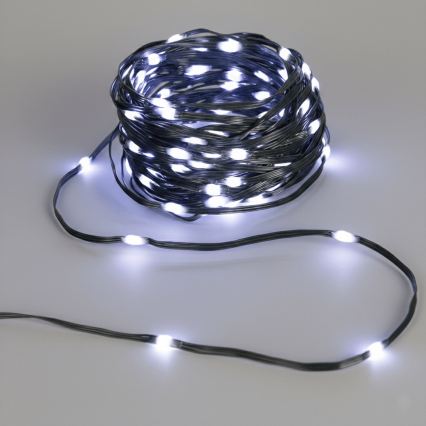 Aigostar - LED guirnalda navideña solar 300xLED/8 funciones 32m IP65 blanco frío 1200 mAh