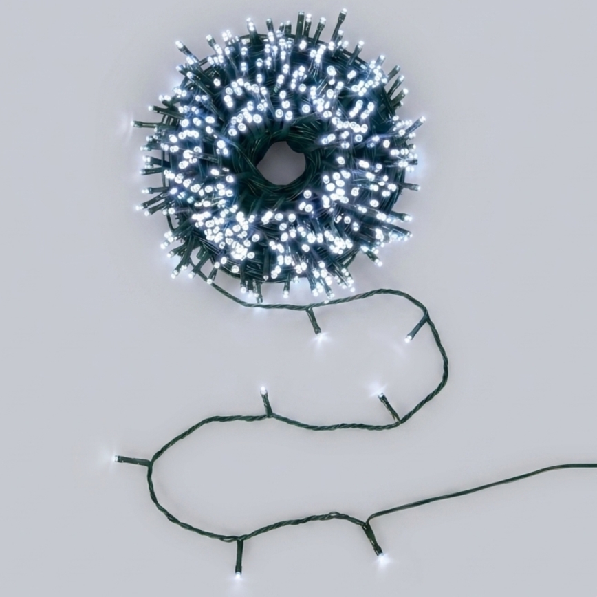 Aigostar - Cadena de luces navideña solar LED 200 LED / 8 funciones 22 m IP65 blanco frío 800 mAh