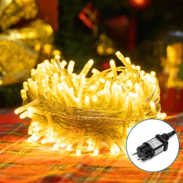 Aigostar - Cadena de luces navideña para exterior 150xLED/8 funciones 18m IP44 blanco cálido