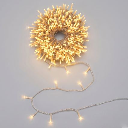 Aigostar - Cadena de luces navideñas LED para exterior 1000 LED/8 funciones de 103 m IP44 blanco cálido
