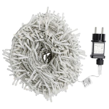 Aigostar - Cadena de luces navideñas LED para exterior 1000 LEDs/8 funciones 50 m IP44 blanco cálido
