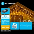 Aigostar - Cadena de luces navideñas LED para exterior 200xLED/8 funciones 13x0,6m IP44 blanco cálido