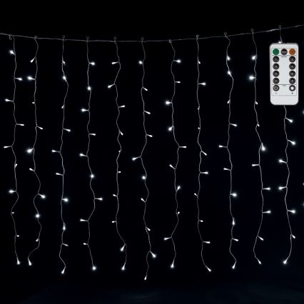 Aigostar - Guirnalda LED para exterior 300xLED/8 funciones 3x1m IP44 blanco frío + mando a distancia