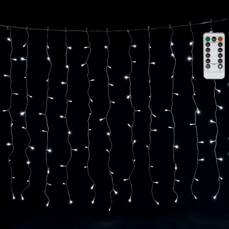 Aigostar - Guirnalda LED para exterior 300xLED/8 funciones 3x1m IP44 blanco frío + mando a distancia