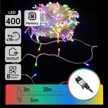 Aigostar - Cadena de luces navideñas LED para exterior, 400 LED/8 funciones, 20 m, IP44, multicolor