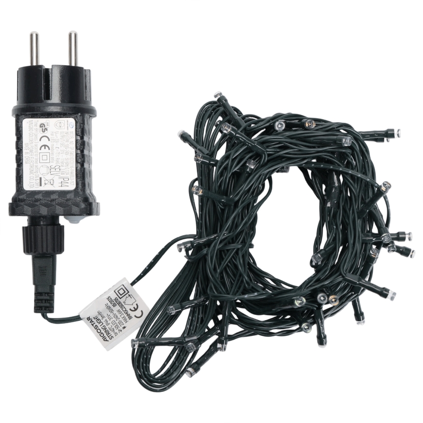 Aigostar - Cadena de luces navideñas LED para exterior, 50 LED / 8 funciones, 8 m, IP44, multicolor