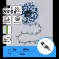 Aigostar - Cadena de luces navideñas LED para exteriores 2000xLED/8 funciones 103m IP44 blanco frío