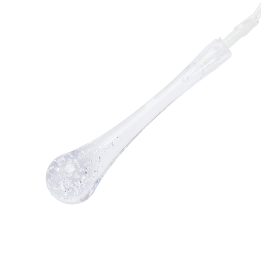 Aigostar - Guirnalda navideña LED para exterior, 100 LEDs/8 funciones, 3x AA, 10 m, IP44, blanco frío, gotas