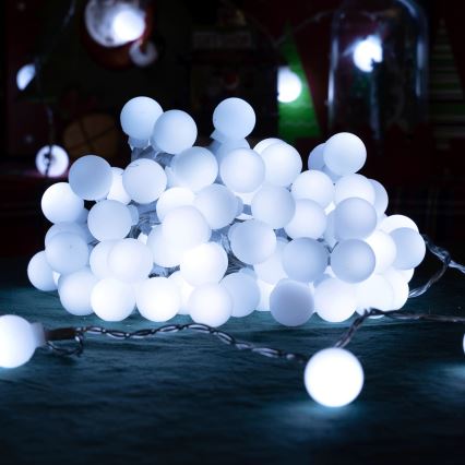 Aigostar - Guirnalda decorativa LED para exterior 50xLED/8 funciones 5 m IP44 blanco frío