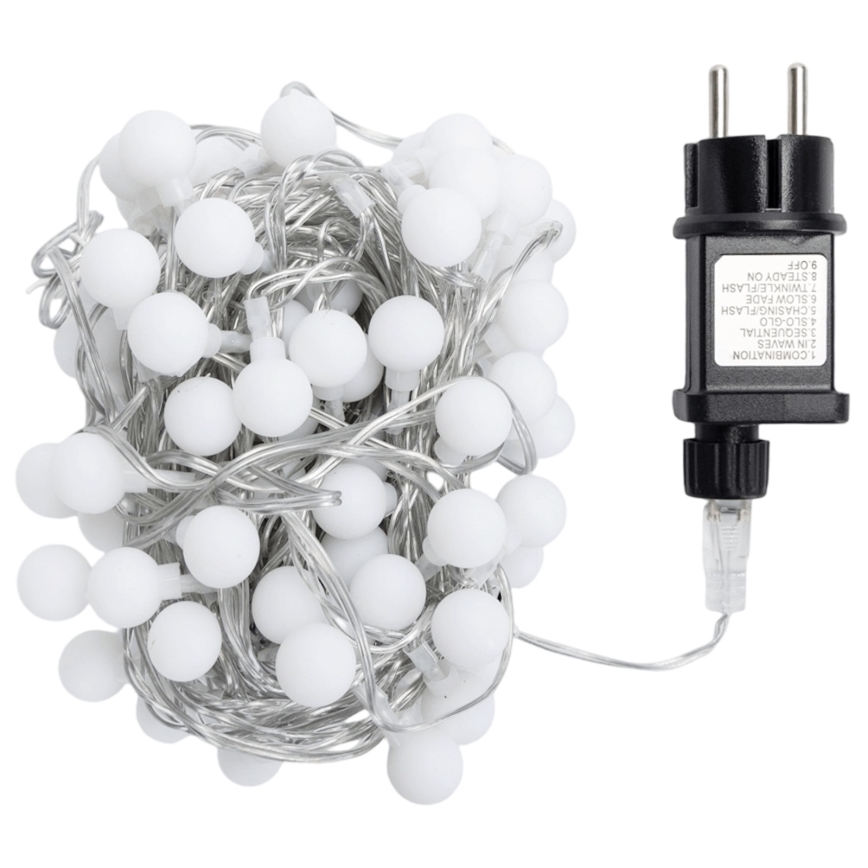 Aigostar - Guirnalda decorativa LED para exterior, 100 LED, 8 modos, 10 m, IP44, blanco cálido