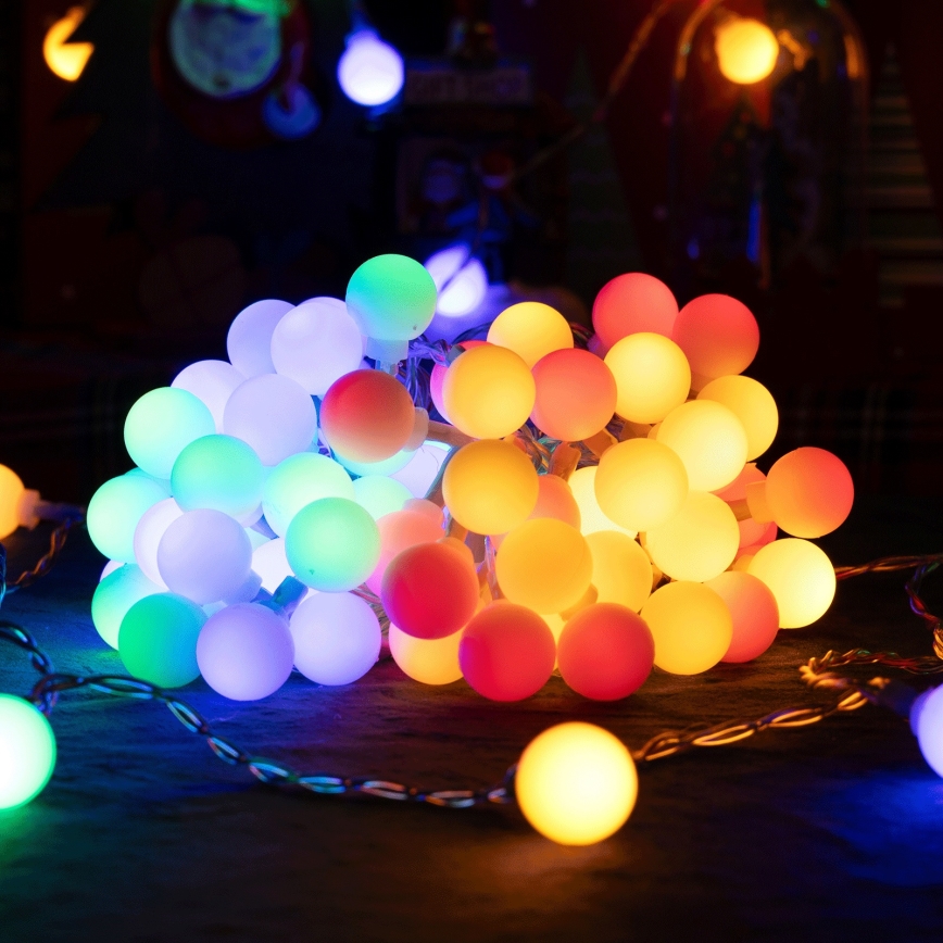 Aigostar - Guirnalda decorativa LED para exterior 50xLED/8 funciones 5 m IP44 multicolor