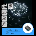 Aigostar - Cadena LED navideña exterior 200xLED/8 funciones/3xAA 10,3m IP44 blanco frío