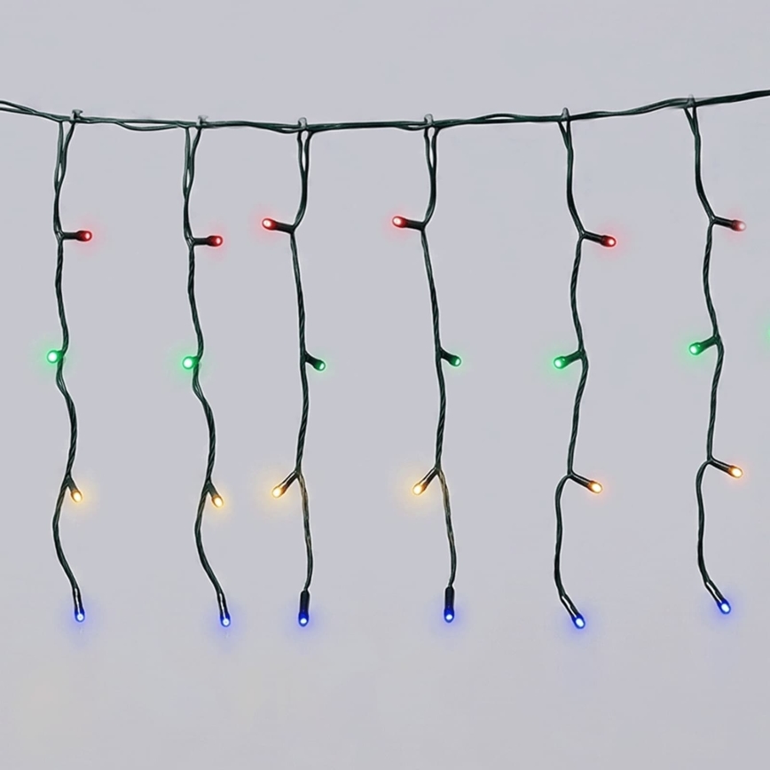 Aigostar - Guirnalda navideña solar LED, 100 LEDs / 8 funciones, 8 x 0,4 m, IP65, multicolor, 1200 mAh