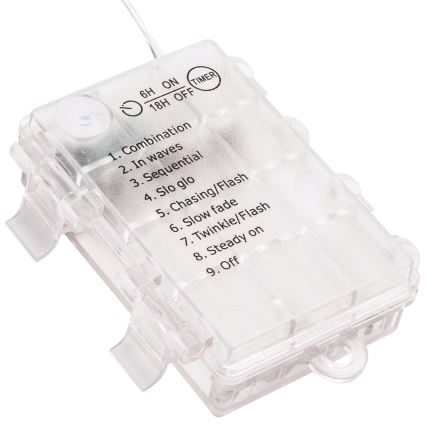 Aigostar - Cadena navideña LED para exterior 150xLED/8 funciones 3xAA 5,3m IP44 azul