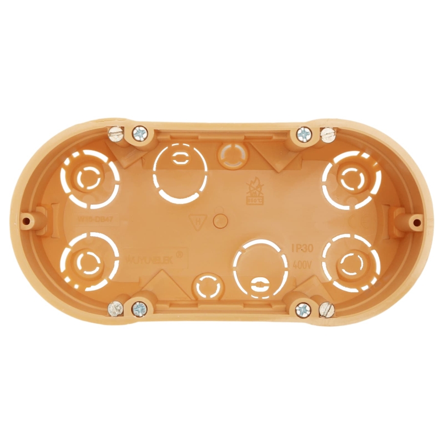 Aigostar - Caja de montaje doble para empotrar, color naranja