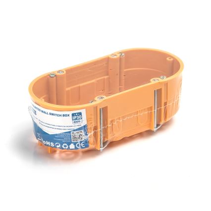 Aigostar - Caja de montaje doble para empotrar, color naranja