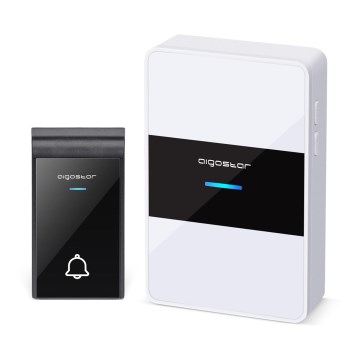 Aigostar - Campana inalámbrica 3xAA/12V IP44 negro/blanco
