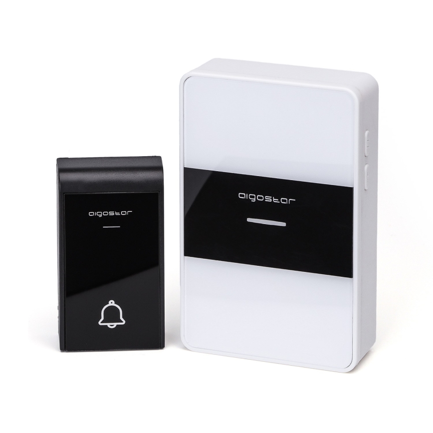 Aigostar - Campana inalámbrica 3xAA/12V IP44 negro/blanco