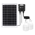 Aigostar - Candelabro solar LED 2xLED/35W/12V 6000 mAh 6500K IP65 Ø 10 cm + control remoto
