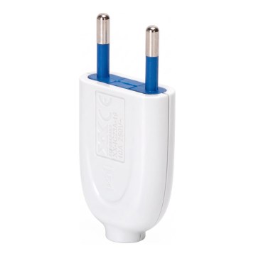 Aigostar - Clavija de plástico 2P 10A/250V blanca