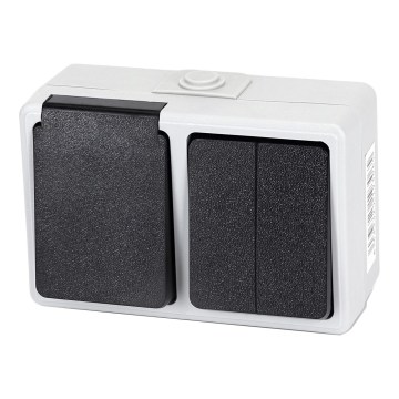 Aigostar - Conmutador doméstico con toma de corriente 250V/16A IP54