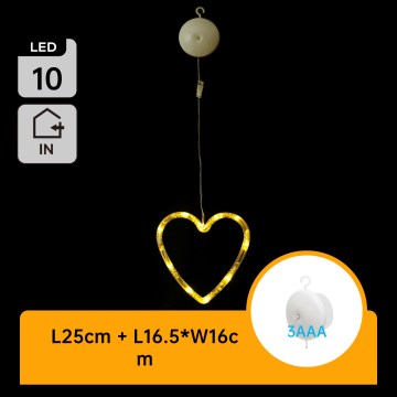 Aigostar - Decoración navideña LED 10xLED/3xAAA corazón 16 cm