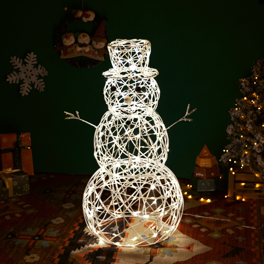 Aigostar - Decoración navideña LED para exterior 3,6W/31/230V 2700K 120 cm IP44 muñeco de nieve