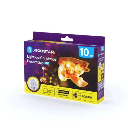 Aigostar - Decoración navideña LED LED/3xAAA Avión navideño 17cm