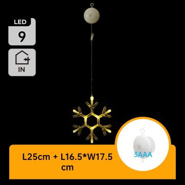 Aigostar - Decoración navideña LED LED/3xAAA blanco cálido copo de nieve 19cm