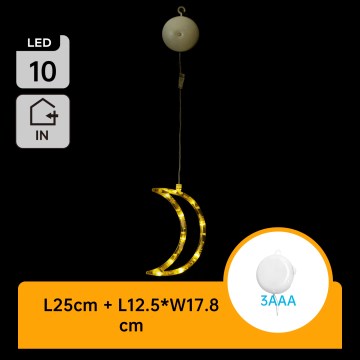 Aigostar - Decoración navideña LED LED/3xAAA luna 18,5cm