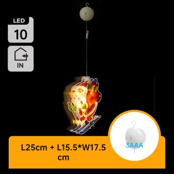 Aigostar - Decoración navideña LED LED/3xAAA Papá Noel en esquís 23cm