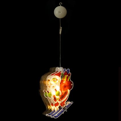 Aigostar - Decoración navideña LED LED/3xAAA Papá Noel en esquís 23cm