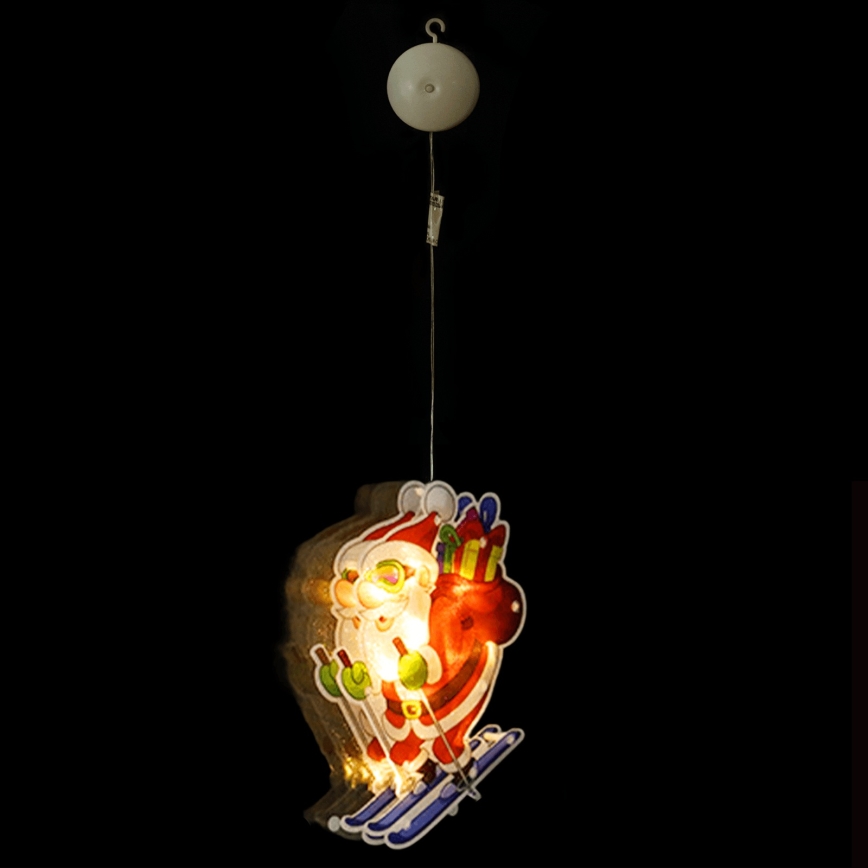 Aigostar - Decoración navideña LED LED/3xAAA Papá Noel en esquís 23cm