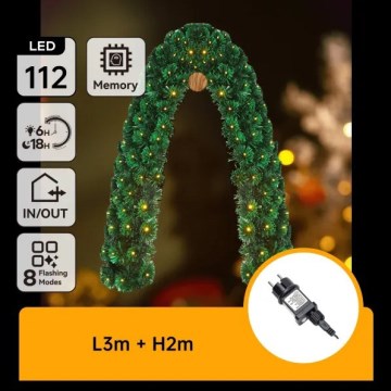 Aigostar - Decoración navideña LED para exterior 112xLED/3,6W/230V 2m IP44 blanco cálido