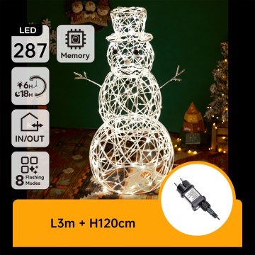 Aigostar - Decoración navideña LED para exterior 3,6W/31/230V 2700K 120 cm IP44 muñeco de nieve