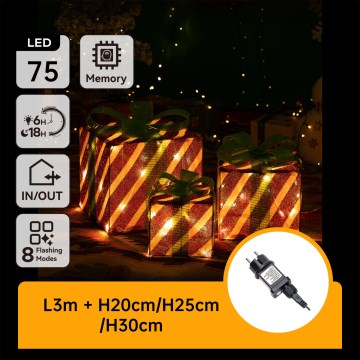 Aigostar- Decoración navideña LED para exterior 3,6W/31/230V 2700K 20/25/30cm IP44 Regalos