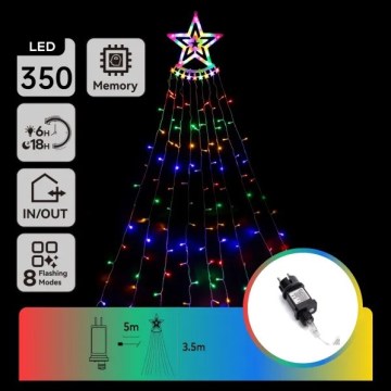 Aigostar - Decoración navideña LED para exterior, 350 LEDs, 3,5 m, IP44, multicolor