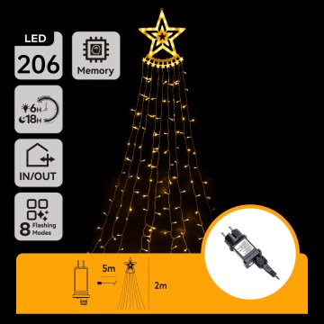 Aigostar - Decoración navideña LED para exterior LED/3,6W/230V 2m IP44 blanco cálido