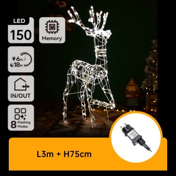 Aigostar - Decoración navideña LED para exterior LED/3,6W/31/230V 2700K 75 cm IP44 reno