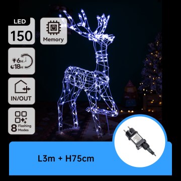 Aigostar - Decoración navideña LED para exterior LED/3,6W/31/230V 6500K 75 cm IP44 reno