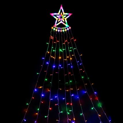 Aigostar - Iluminación navideña LED para exterior, 206 LEDs, 2 m, IP44, multicolor