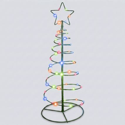 Aigostar - Decoración navideña solar LED, 0,59W/3,7V, 100 cm, IP65, 130 mAh, árbol multicolor