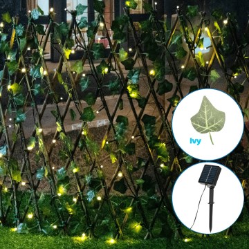 Aigostar - Decoración solar LED 102xLED/2x0,7m IP65 300 mAh blanco cálido ivy