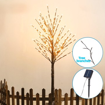 Aigostar - Decoración solar LED 152xLED/3,8m IP65 1200 mAh árbol blanco cálido