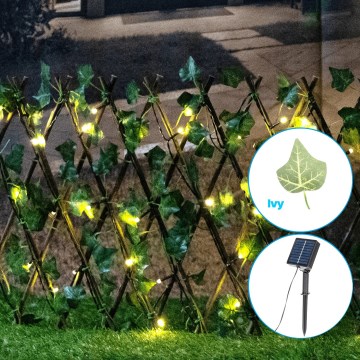 Aigostar - Decoración solar LED 56xLED/2x0,4m IP65 300 mAh blanco cálido ivy