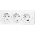 Aigostar - Enchufe de pared con marco 3Z SCHUKO 250V/16A blanco