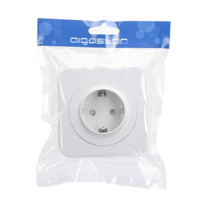 Aigostar - Enchufe de pared con marco SCHUKO 250V blanco